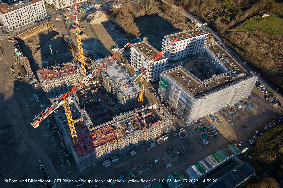 07.01.2023 - Baustelle zum Alexisquartier und Pandion Verde in Neuperlach